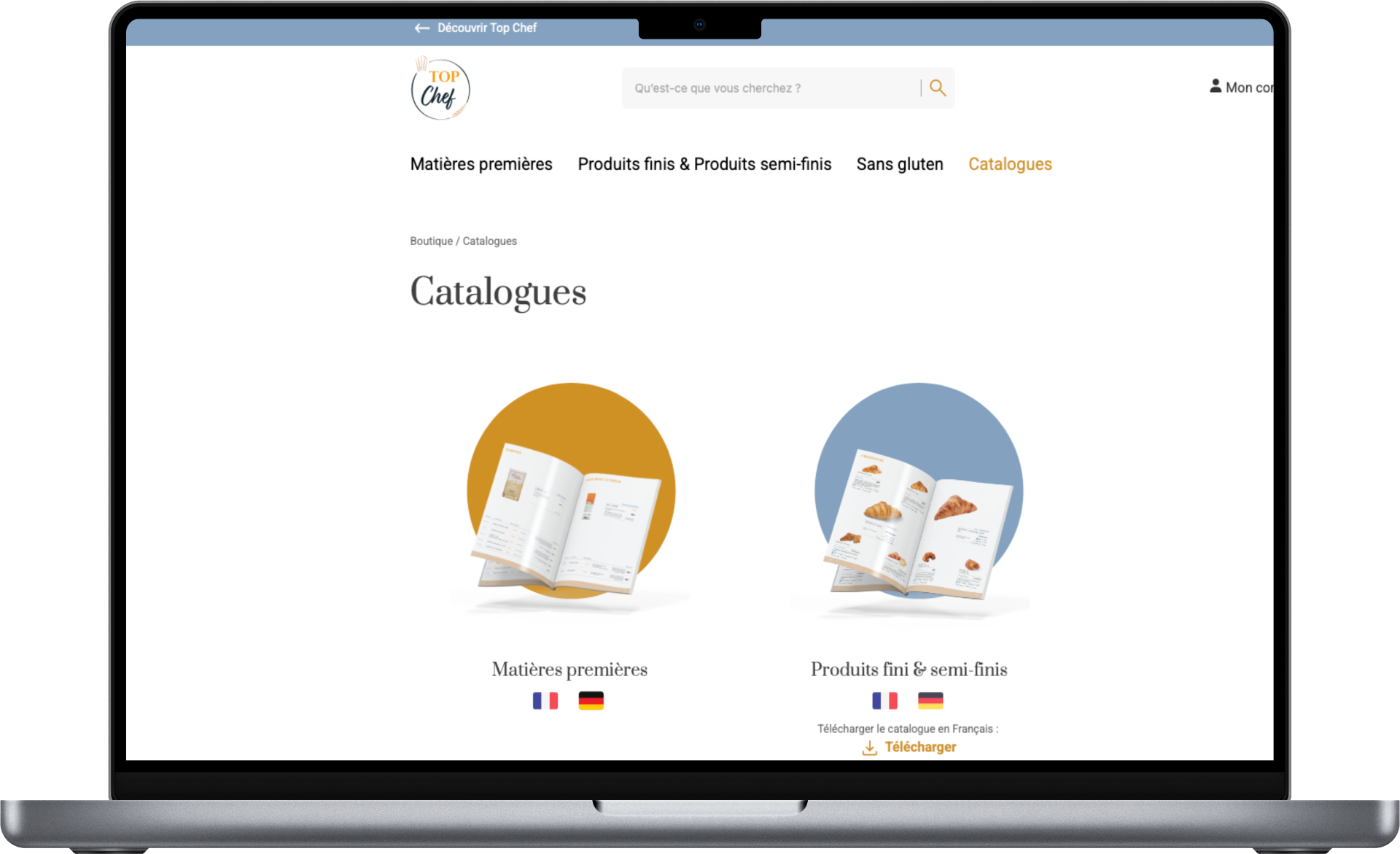 Page catalogues produits